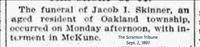 Skinner, Jacob I. (Death Notice)